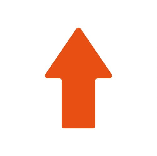 FLOOR SIGN STRAIGHT ARROW ORANGE