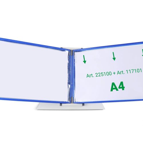 Display board A4, blue, horizontal, opening on the top