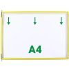 Display board A4, yellow, horizontal, opening on the top