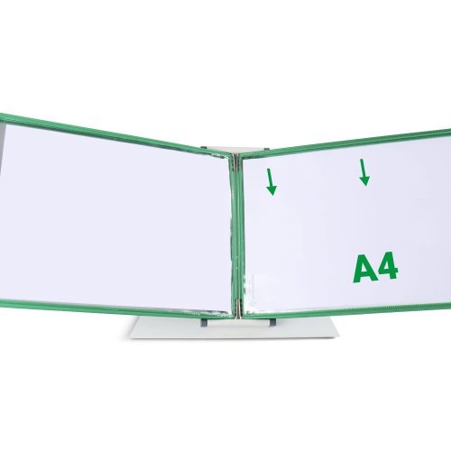 Display board A4, green, horizontal, opening on the top