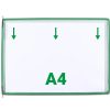 Display board A4, green, horizontal, opening on the top