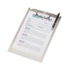 Clipboard A4+, aluminium, with rod holder for round profile