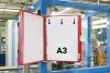 Wall mounted holder A3 steel + 10 red display boards