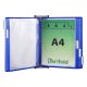 Wall mounted holder A4 steel + 10 blue display boards