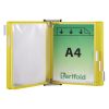 Wall mounted holder A4 steel + 10 yellow display boards