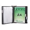 Wall mounted holder A4 steel + 10 black display boards