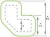 GEToolbox® L shape 'ExtraLife floor marking' protected film 100 mm