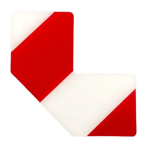 GEToolbox® L Shape Flexible Floor marking  100 mm WHITE-RED