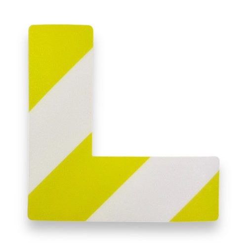 GEToolbox® Long L Shape Flexible Floor marking  100 mm WHITE-YELLOW