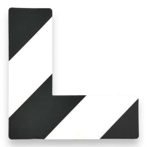 GEToolbox® L Shape Long Massive Floor Marking 75 mm WHITE-BLACK