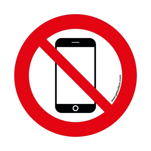 DO NOT USE MOBILEPHONE' FLOOR SIGN 300 mm