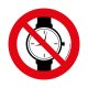 NO METALLIC ARTICLES OR WATCHES!' FLOOR SIGN 300 mm