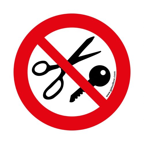 DO NOT BRING IN METAL OBJECTS!' FLOOR SIGN 500 mm