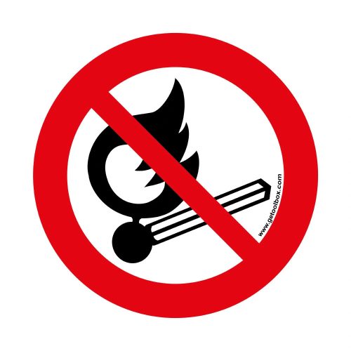 NO OPEN FLAME!' FLOOR SIGN 500 mm