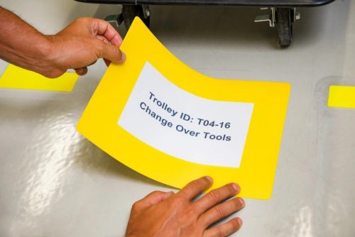 GEToolbox® Text Window Floor marker "Plus" A4 YELLOW